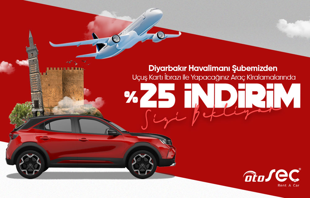 Uçuş kartı ile araç kiralamalarında %25 indirim